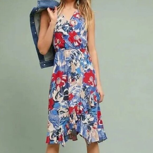 Plenty by Tracy Reese Daphne floral wrap dress multicolor women's size XL - Picture 1 of 5